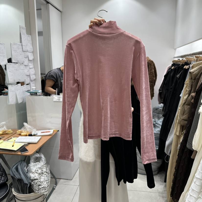 XPARTY東大門㊣直郵女裝新款休閑熱賣推薦時尚長袖T恤天鵝絨XPARTY長袖T恤