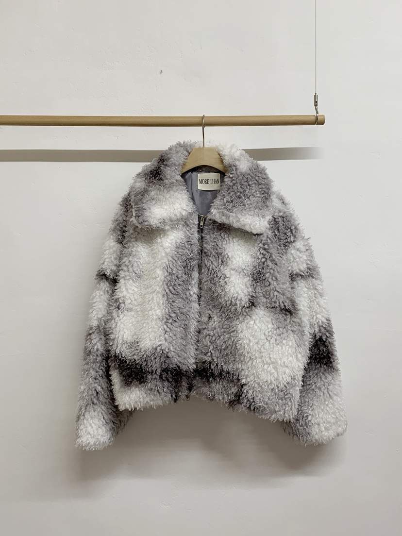 MORE THAN-P東大門㊣實拍女士新款25秋冬短款大衣毛絨皮草MORE THAN短款大衣