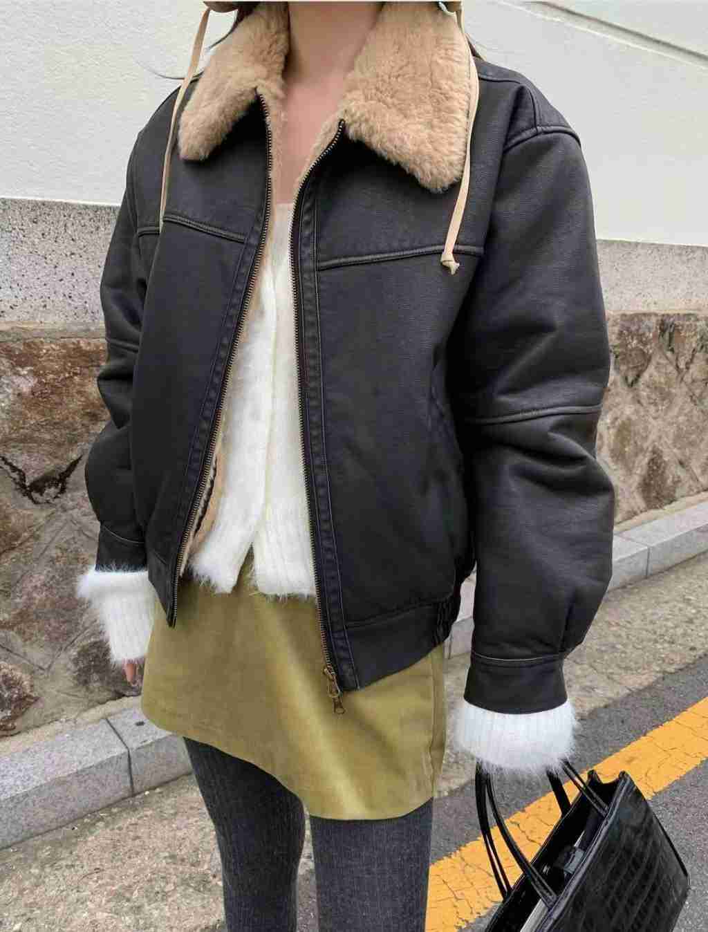 WEARRAW東大門㊣直郵女裝新品時尚人氣熱賣短款棉服水洗皮革WEARRAW短款棉服