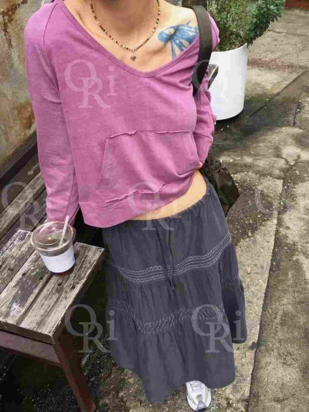 O-RI-오리-T東大門㊣代購女裝新款推薦熱賣休閑時尚長袖T恤O-RI長袖T恤