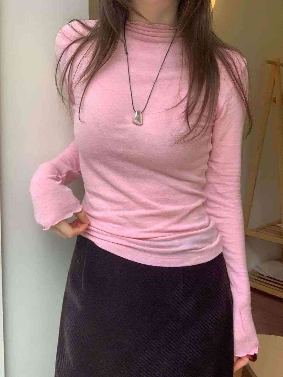 WEARRAW韓國直郵㊣女士新品推薦時尚職業熱賣長袖T恤安哥拉WEARRAW長袖T恤