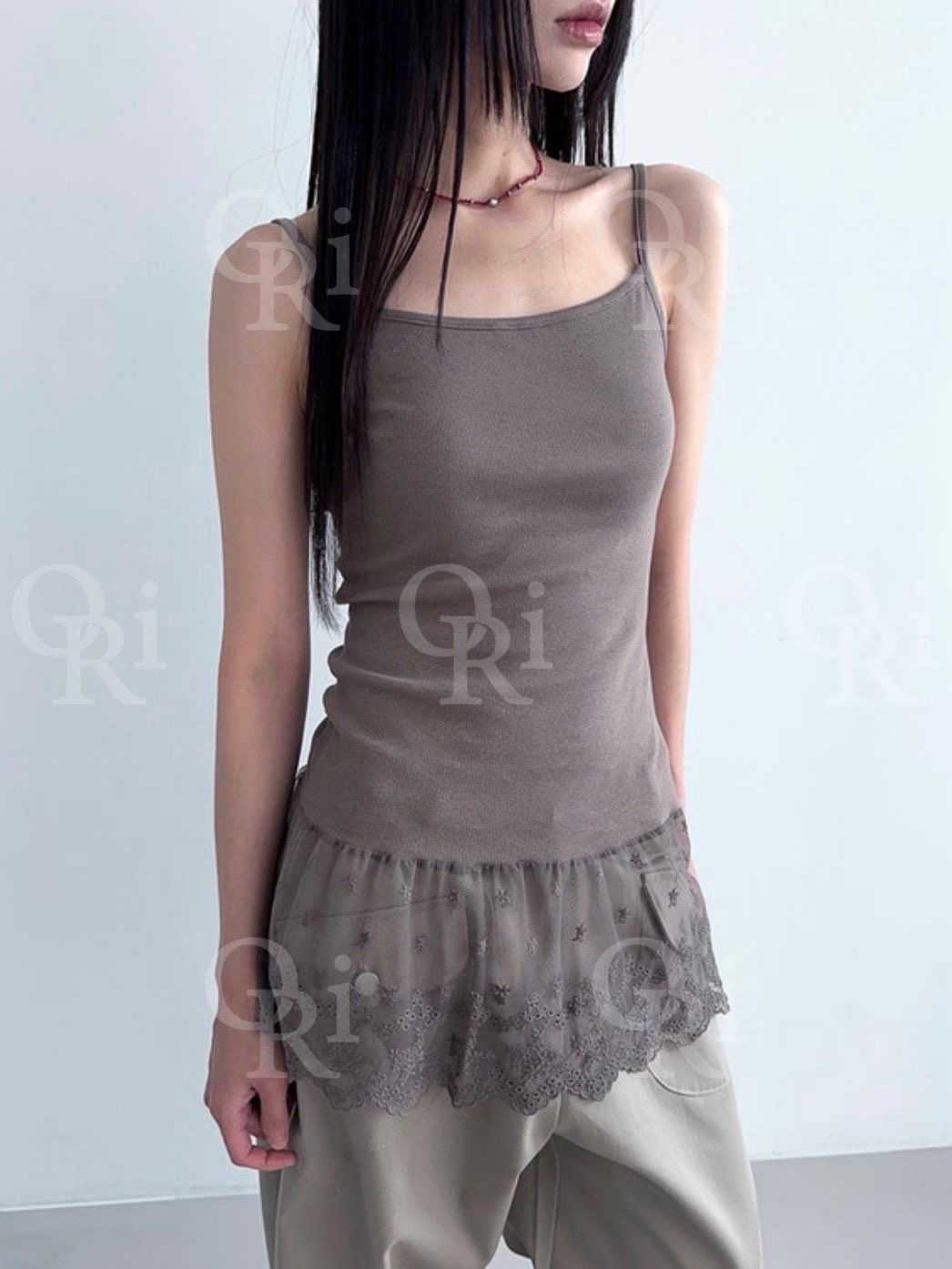 O-RI-오리-T韓國直郵㊣女士新品職業人氣休閑吊帶背心蕾絲O-RI吊帶/背心