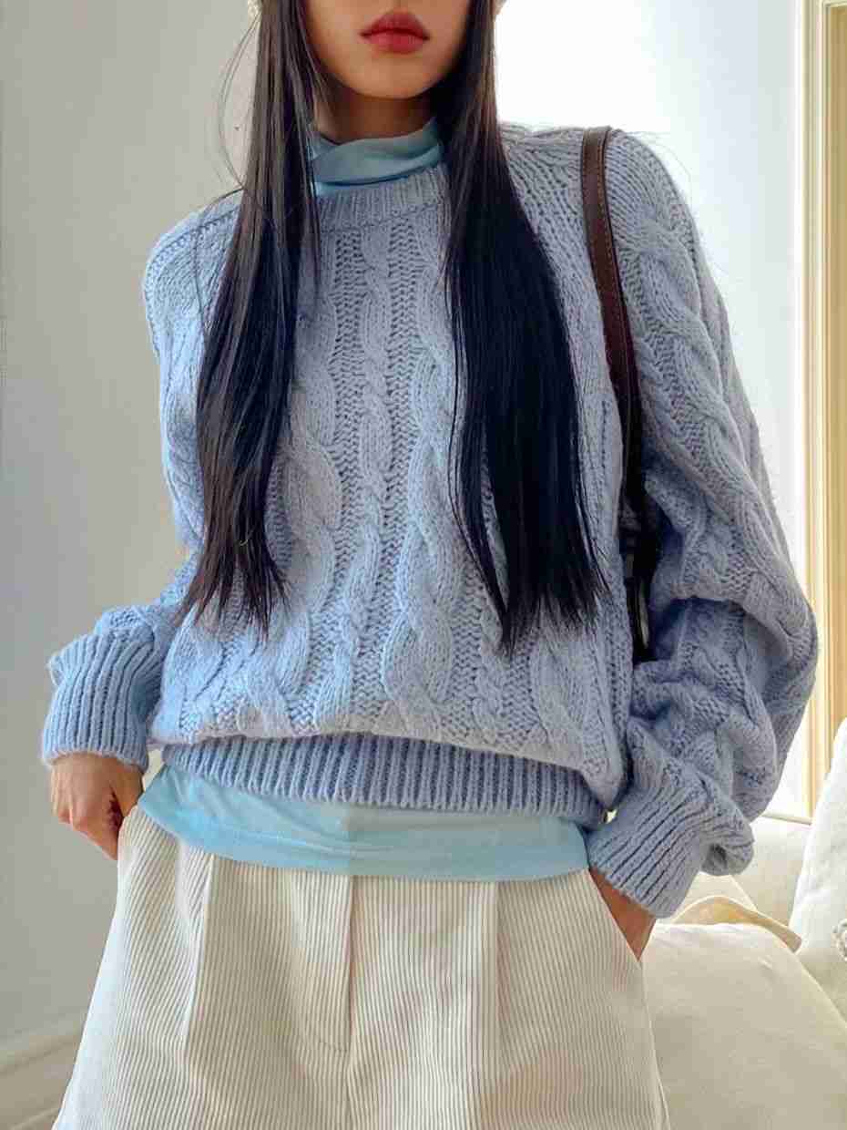 O-RI-오리-T東大門㊣實拍女士新款25秋冬推薦熱賣毛衣寬松O-RI毛衣