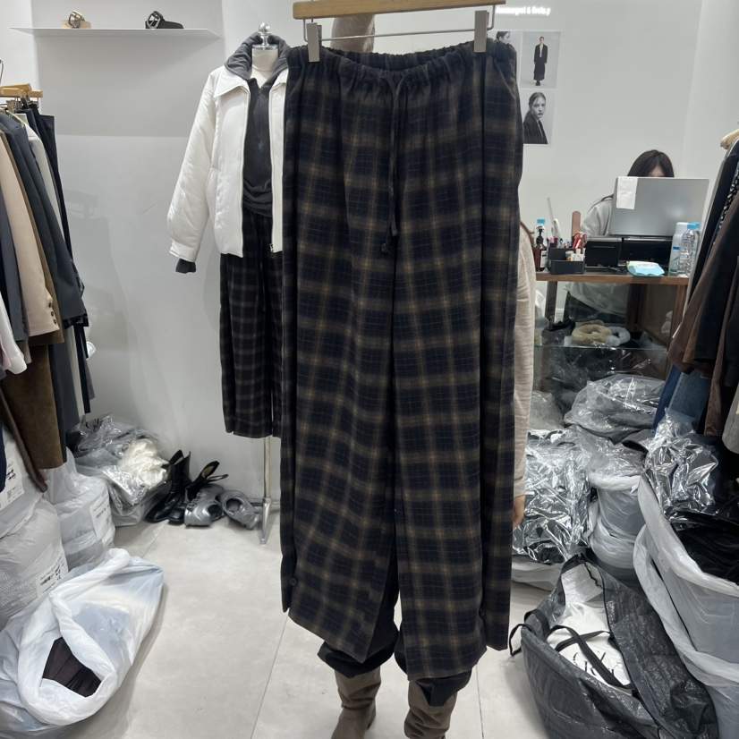 ANN MARGRET韓國直郵㊣女士新款人氣休閑褲格紋GRETA.Y休閑褲