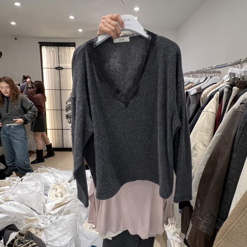 VENIR-a東大門㊣直郵女士新品人氣25秋冬休閑真品推薦長袖T恤VENIR-a長袖T恤