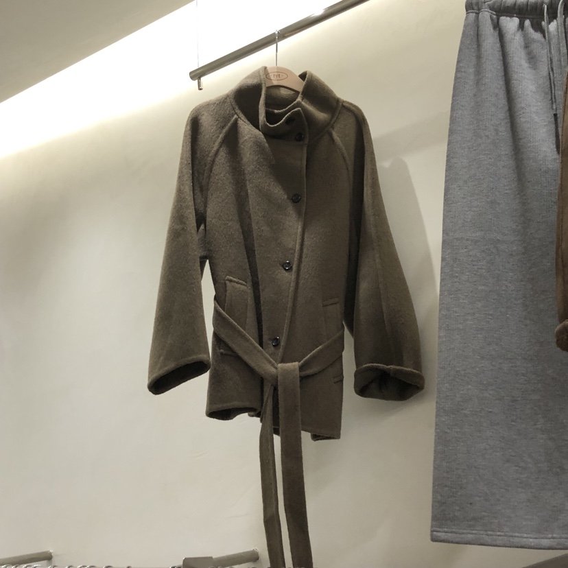 TAKE YOUE TIME韓國代購㊣女裝新款推薦中長款大衣含腰帶TAKE YOUE TIME中長款大衣