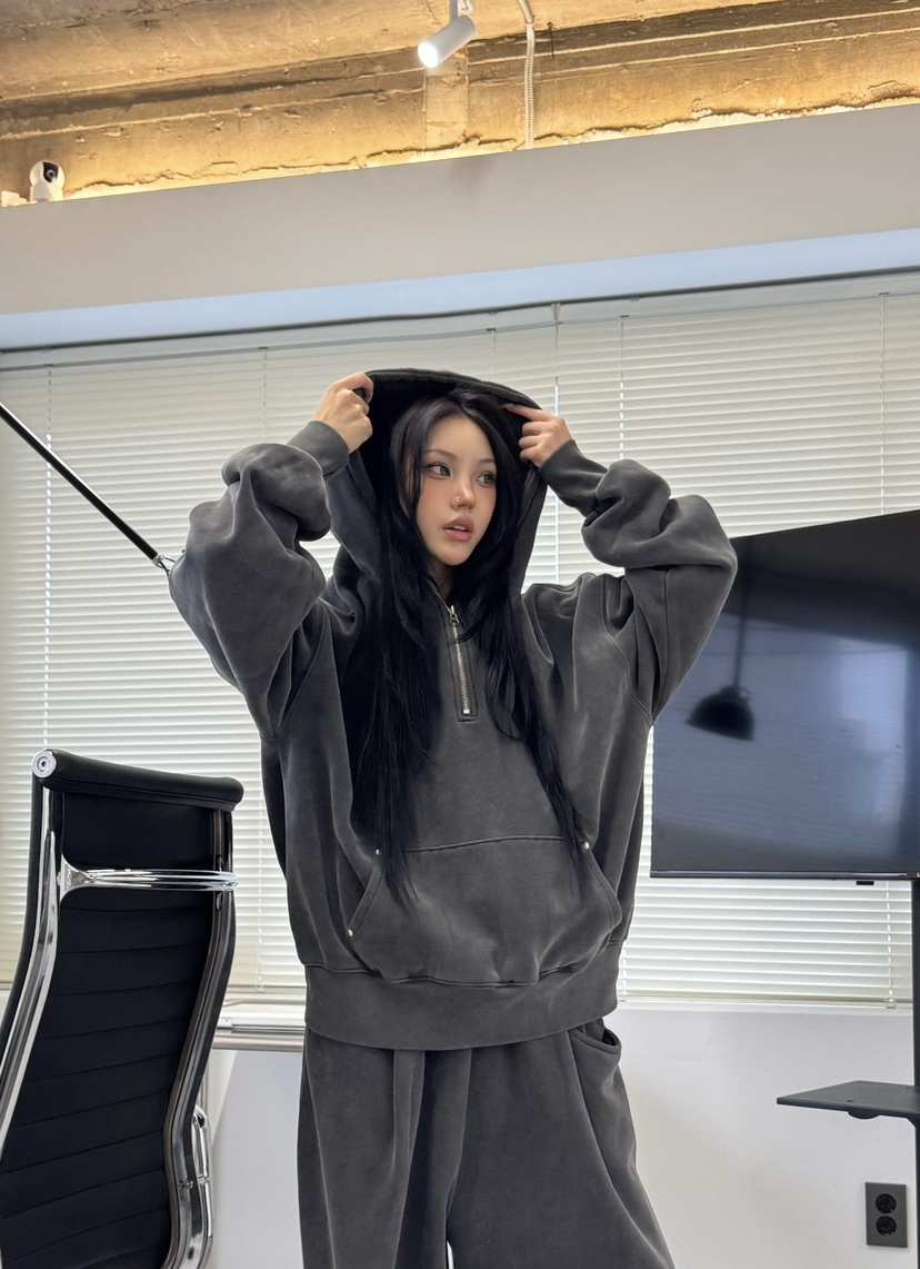 SEEOT東大門㊣直郵女士新品熱賣衛衣男女同款連帽衫羊皮拉鏈SEEOT衛衣