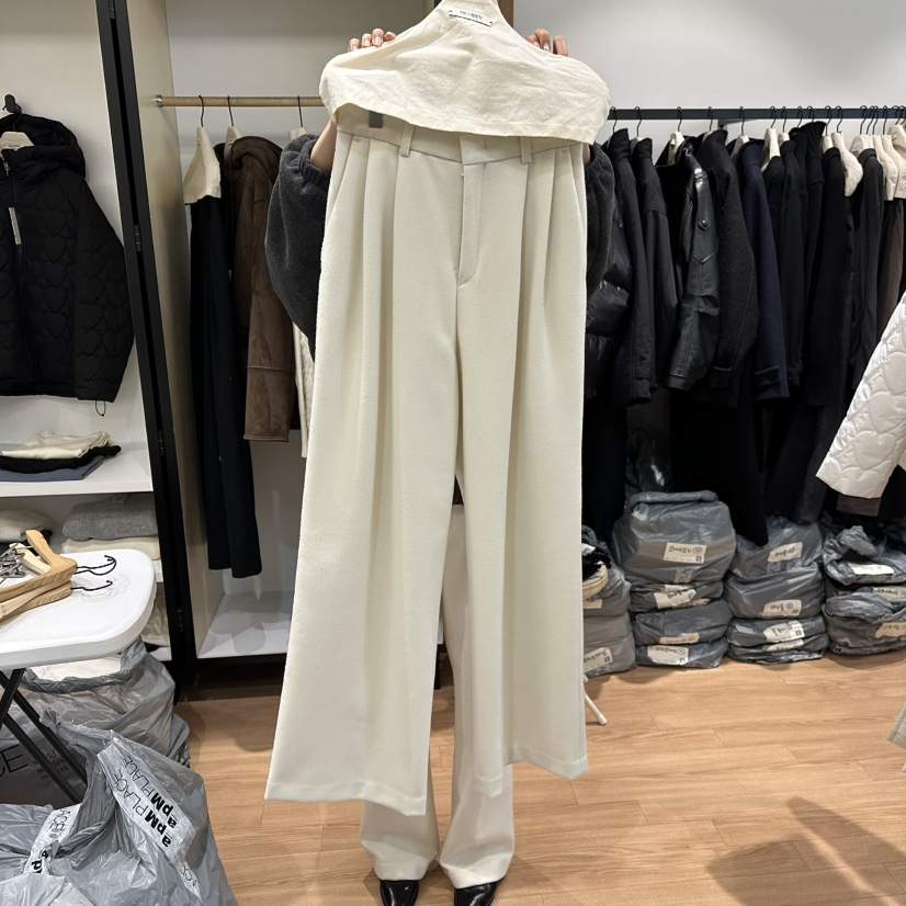 MUYBIEN韓國直郵㊣女裝新品熱賣時尚職業推薦人氣休閑褲羊毛MUYBIEN休閑褲