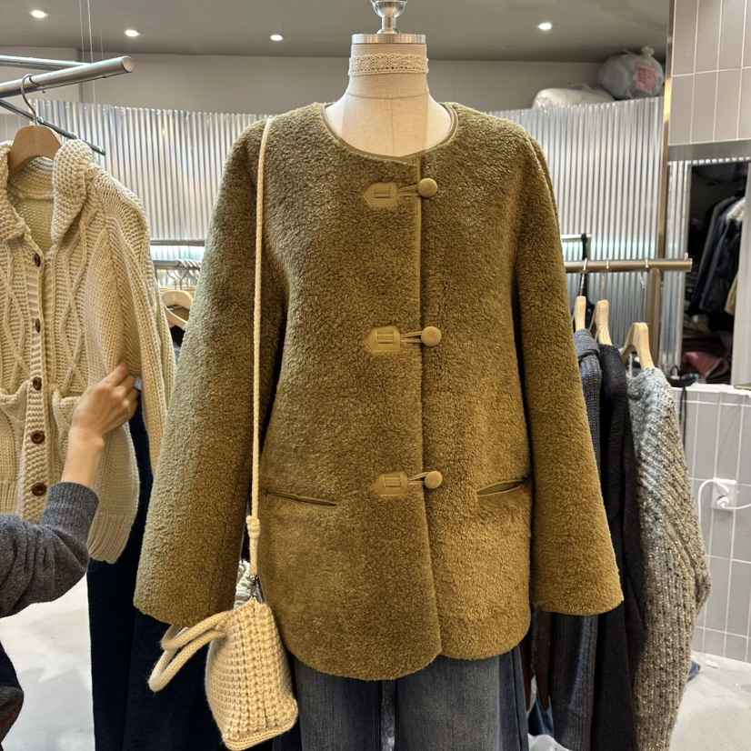 ALEGRE韓國代購㊣女裝新款推薦人氣25秋冬熱賣時尚短款大衣ALEGRE短款大衣