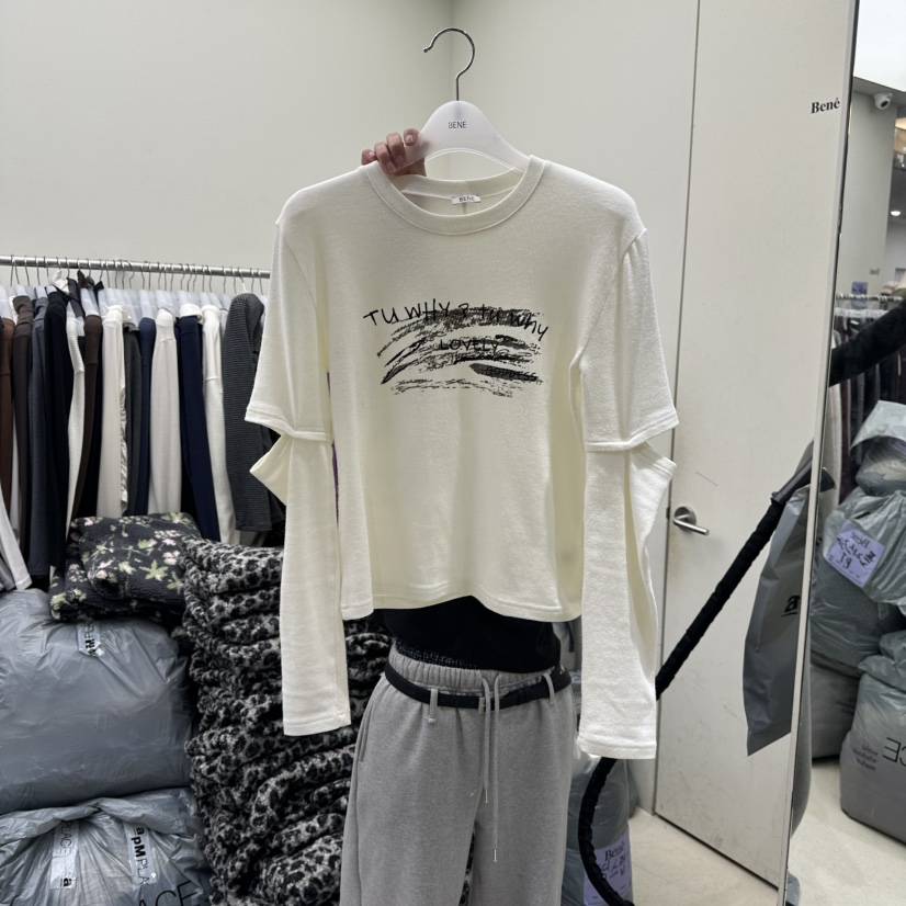 BENE東大門㊣實拍女裝新款時尚人氣推薦職業休閑熱賣長袖T恤BENE長袖T恤