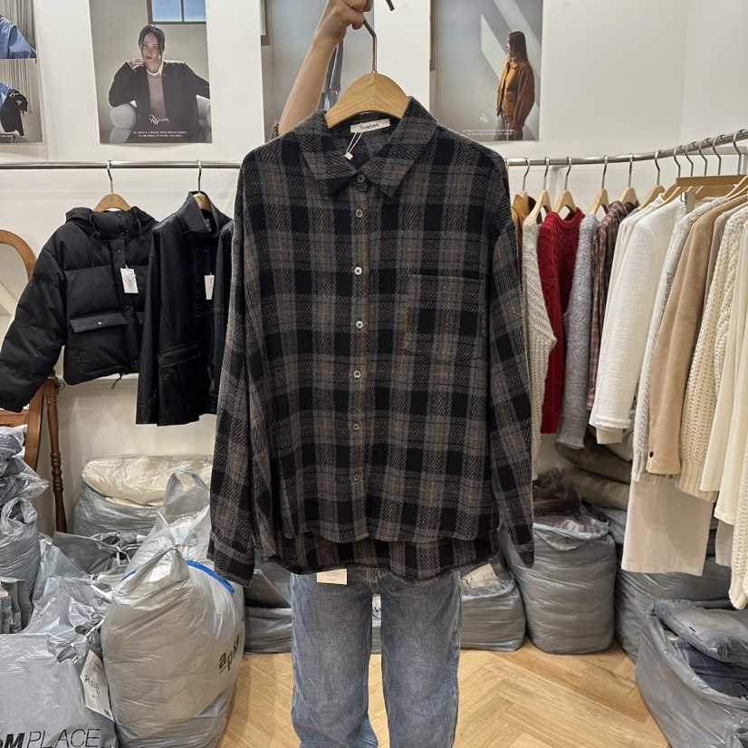 NOWHERE韓國代購㊣女裝新款25秋冬人氣推薦休閑時尚襯衫蕾絲衫NOWHERE襯衫/蕾絲衫