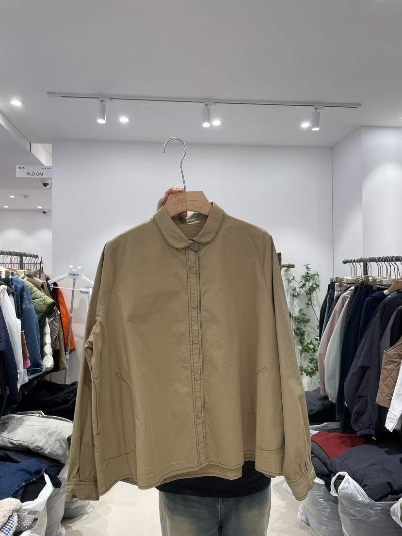 BLOOM東大門㊣直郵女裝新款人氣推薦熱賣25秋冬襯衫蕾絲衫口袋BLOOM-S襯衫/蕾絲衫