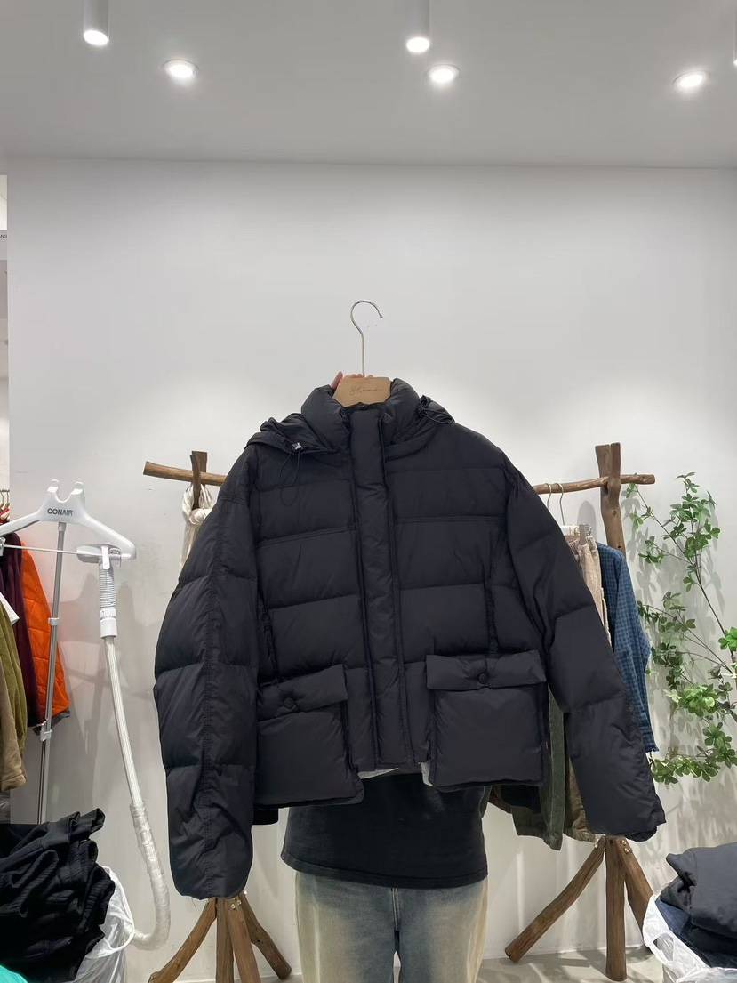 BLOOM東大門㊣實拍女裝新款25秋冬職業時尚短款羽絨服口袋絨BLOOM-S短款羽絨服