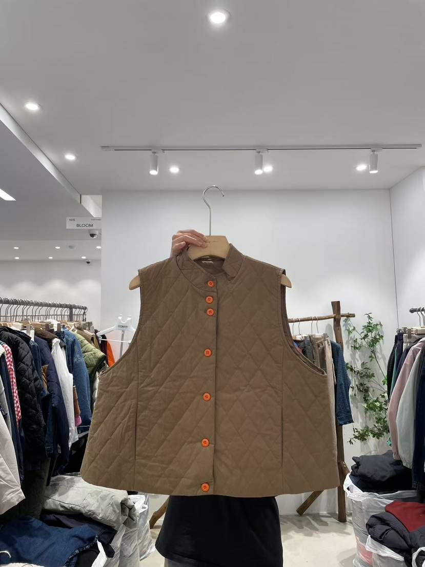 BLOOM韓國直郵㊣女士新款推薦休閑人氣熱賣25秋冬馬甲夾棉絎縫BLOOM-S馬甲