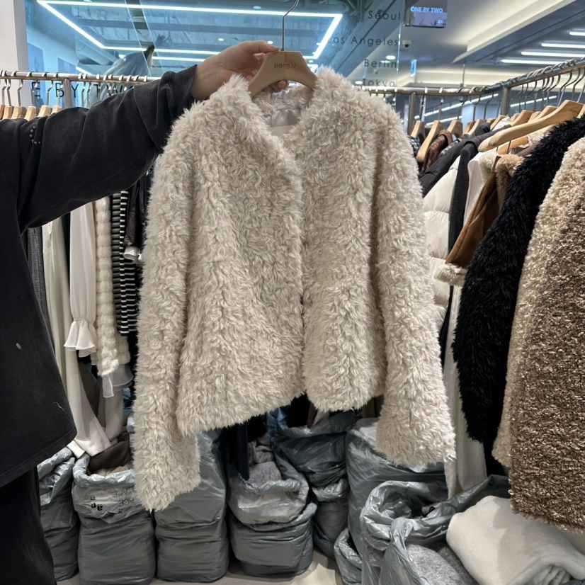 HONG.U韓國直郵㊣女士新款熱賣人氣休閑25秋冬時尚短款大衣HONG.U短款大衣