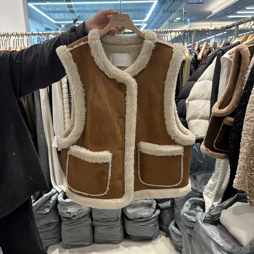 HONG.U東大門㊣代購女士新品推薦職業休閑熱賣25秋冬馬甲羊毛HONG.U馬甲