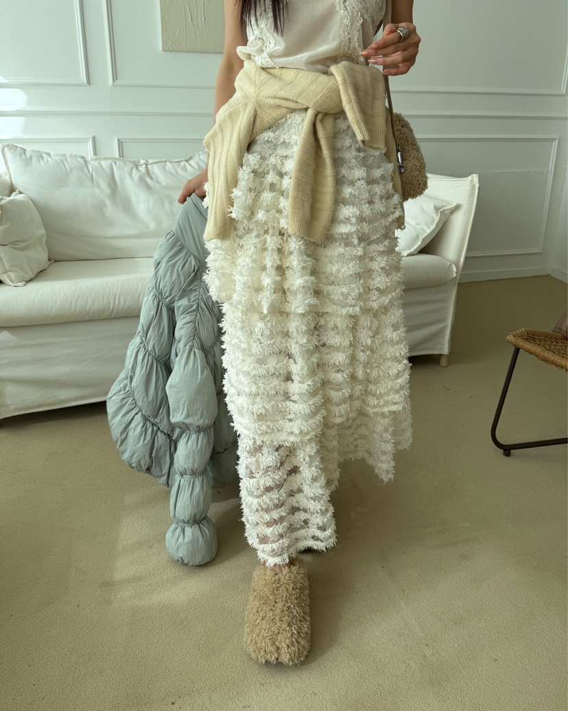 DENVER韓國直郵㊣女裝新款休閑熱賣時尚25秋冬職業長裙蕾絲DENVER長裙