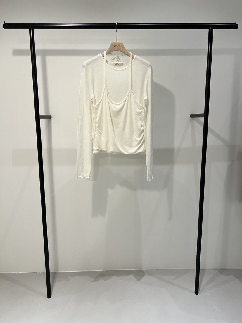 CLAFO東大門㊣實拍女士新品熱賣25秋冬人氣職業長袖T恤假兩件CLAFO長袖T恤