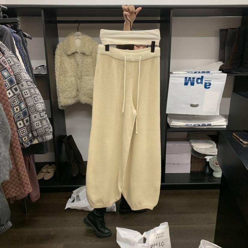 UNANSWERED-MYSTERY東大門㊣實拍女裝新品時尚人氣休閑褲羊毛UNANSWERED-MYSTERY休閑褲