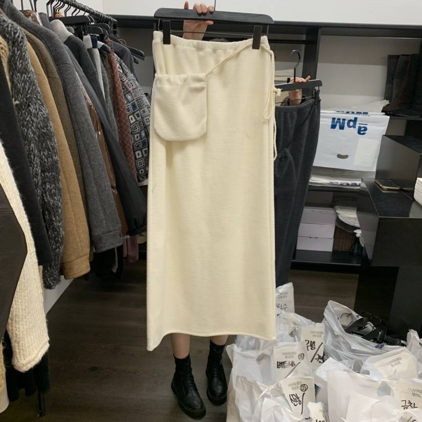 UNANSWERED-MYSTERY東大門㊣實拍女士新款職業長裙口袋含包UNANSWERED-MYSTERY長裙