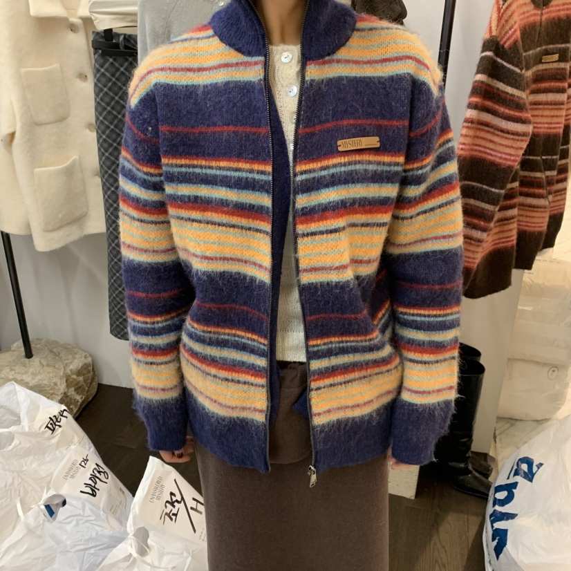 UNANSWERED-MYSTERY東大門㊣直郵女裝新品時尚休閑毛衣拉鏈UNANSWERED-MYSTERY毛衣