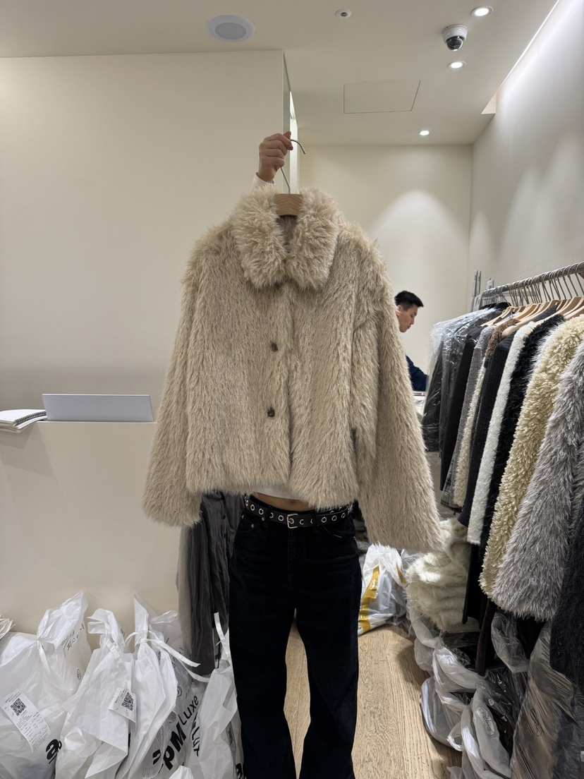 FLOWER-L東大門㊣代購女裝新款熱賣25秋冬推薦短款大衣毛皮FLOWER-L短款大衣