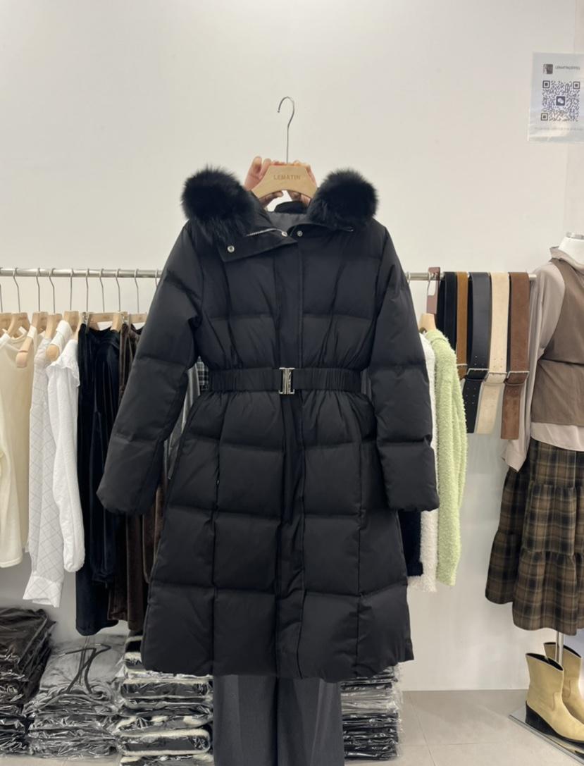 LEMATIN韓國代購㊣女裝新款休閑人氣熱賣時尚長款羽絨服腰帶LEMATIN長款羽絨服