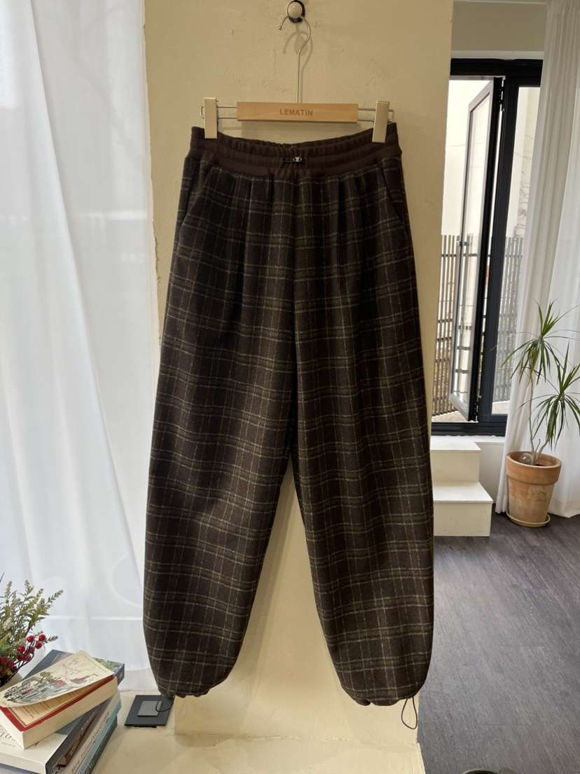 LEMATIN東大門㊣實拍女士新款推薦時尚休閑25秋冬休閑褲格子LEMATIN休閑褲