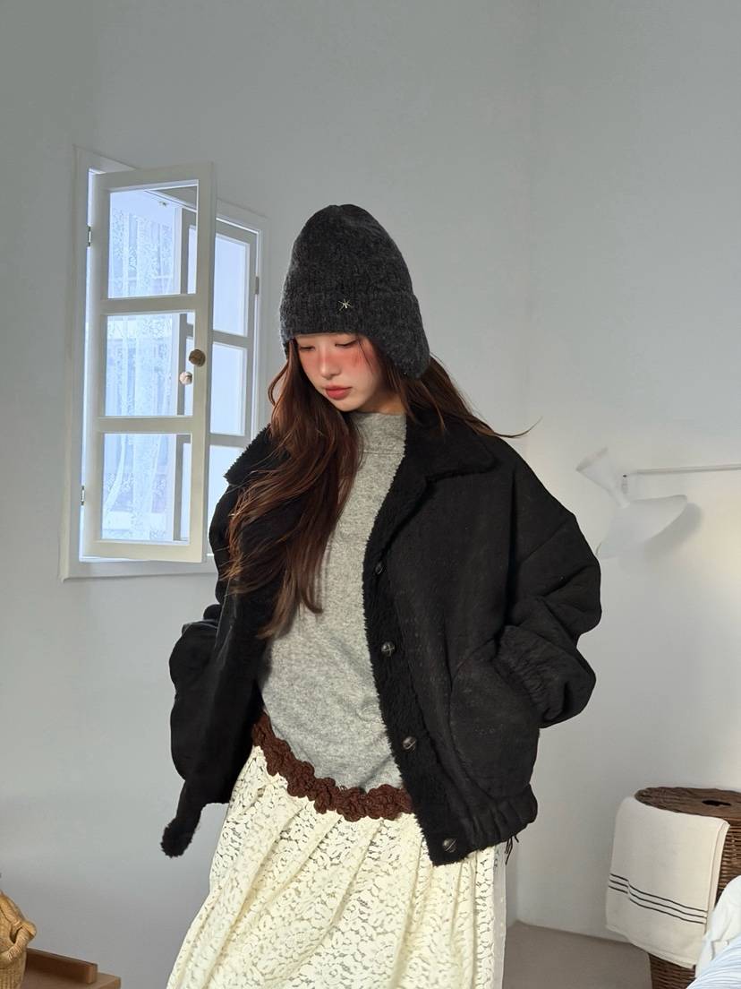 MAISONDEGLORY韓國代購㊣女士新款25秋冬推薦時尚休閑夾克蕾絲MAISON DE GLORY夾克