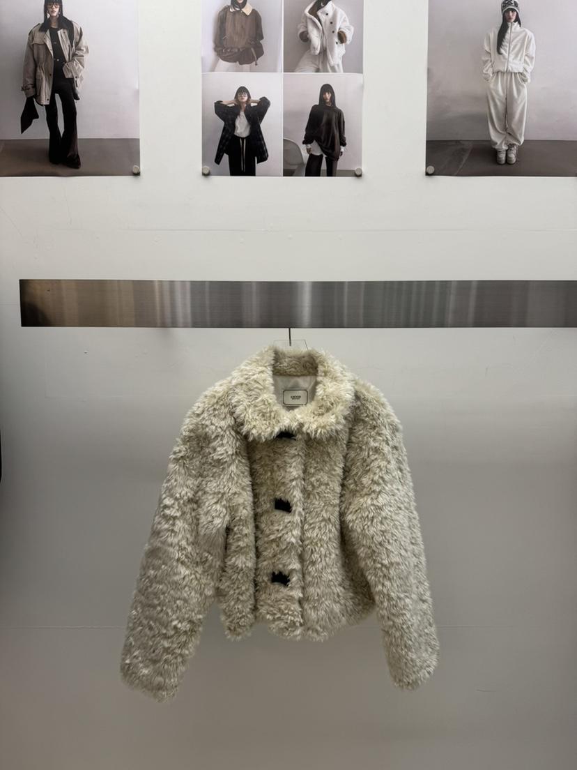 AMOOD韓國代購㊣女士新款人氣推薦職業休閑25秋冬熱賣短款大衣AMOOD短款大衣