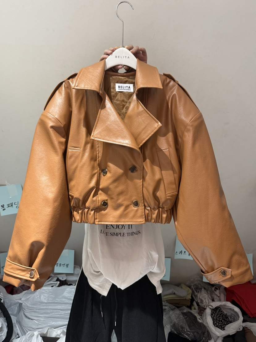 BELITA-L韓國直郵㊣女裝新款休閑職業熱賣25秋冬推薦時尚皮衣BELITA-L皮衣