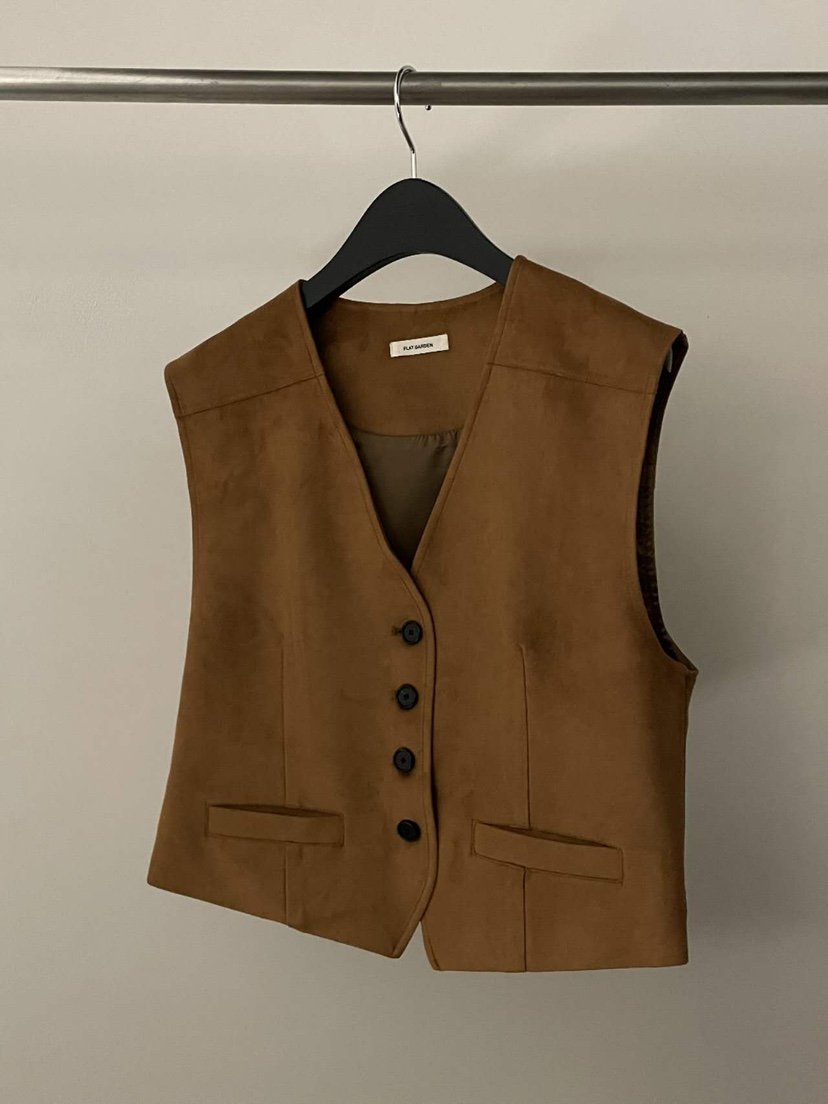 FLAT GARDEN/LA MUETTE/JAMIESTONE韓國直郵㊣女裝新品休閑馬甲麂皮FLAT GARDEN/LA MUETTE/JAMIESTONE馬甲