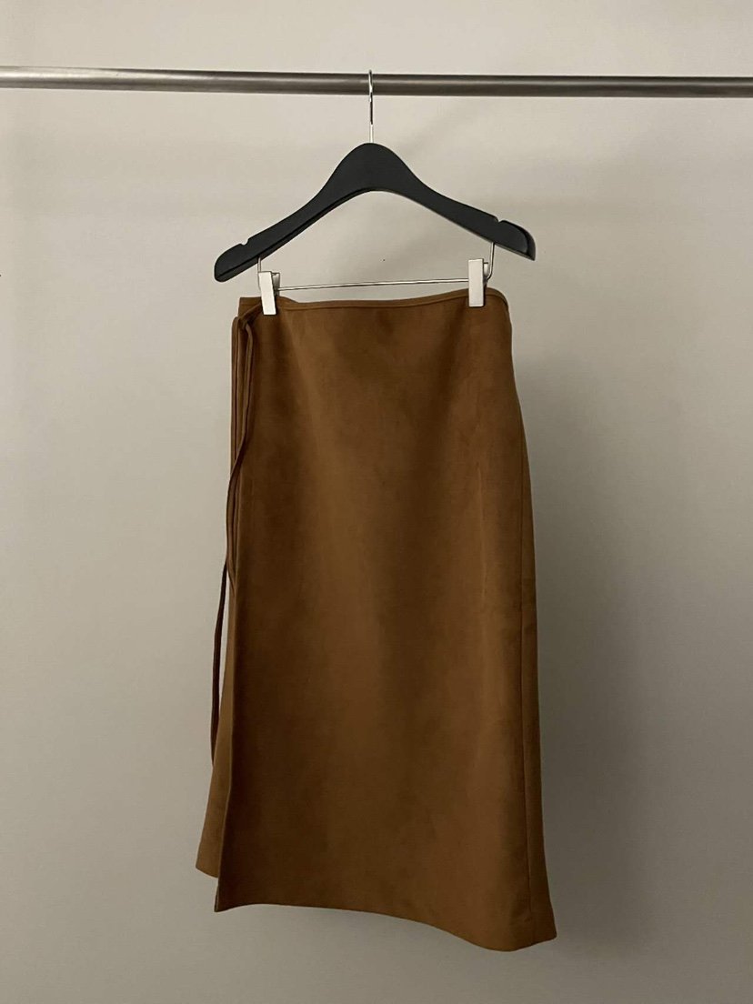 FLAT GARDEN/LA MUETTE/JAMIESTONE韓國代購㊣女裝新品25秋冬半身裙中短裙裹身裙麂皮FLAT GARDEN/LA MUETTE/JAMIESTONE半身裙/中短裙