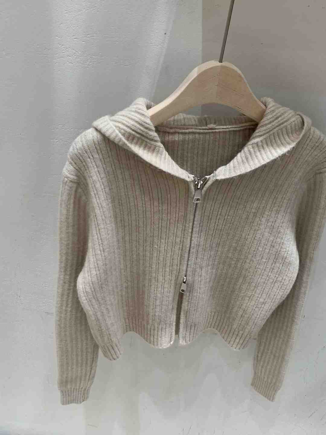 FRIDA東大門㊣代購女裝新款人氣休閑職業推薦針織衫拉鏈連帽FRIDA針織衫