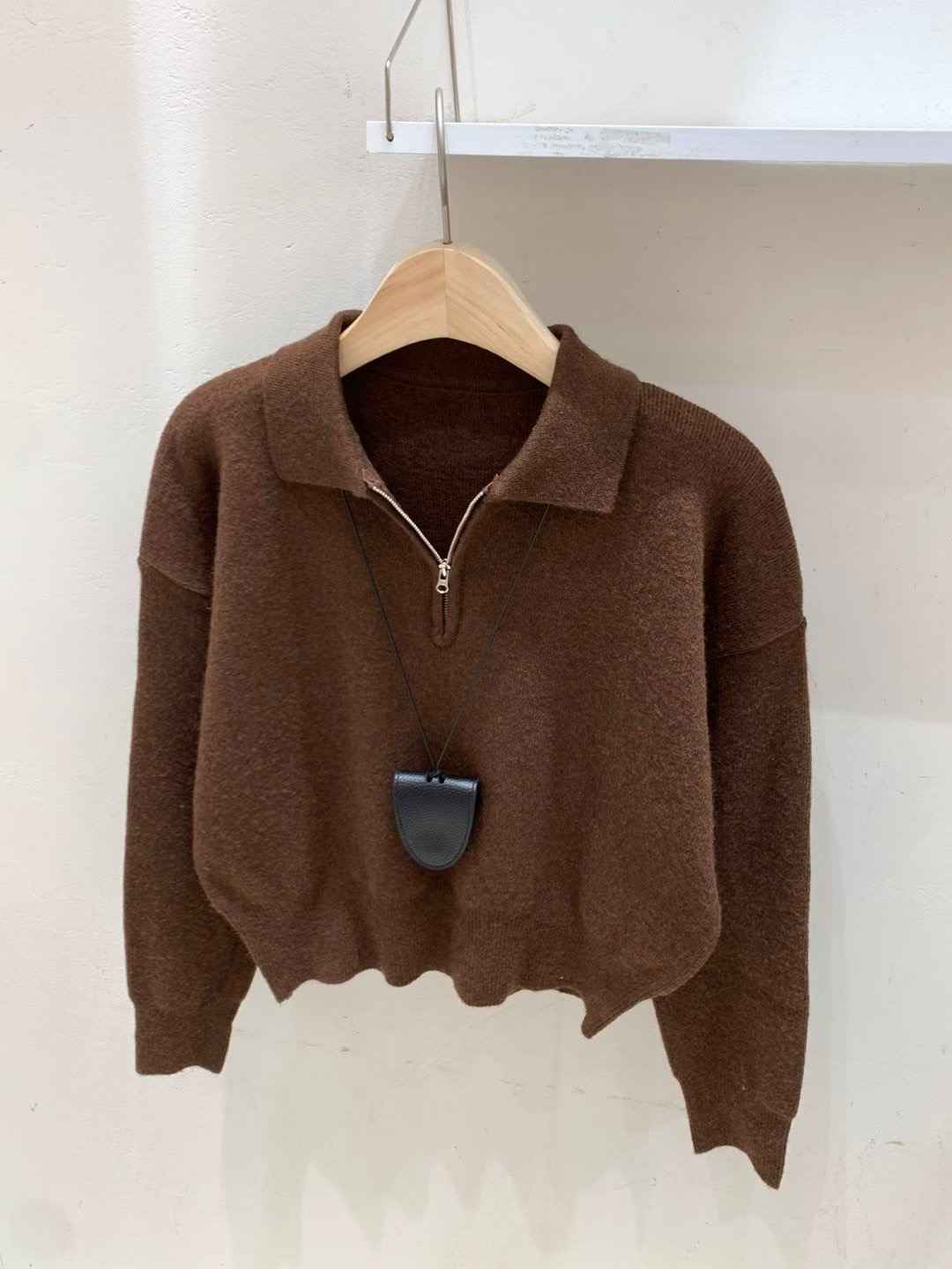 FRIDA韓國代購㊣女裝新品人氣時尚推薦休閑25秋冬針織衫拉鏈FRIDA針織衫