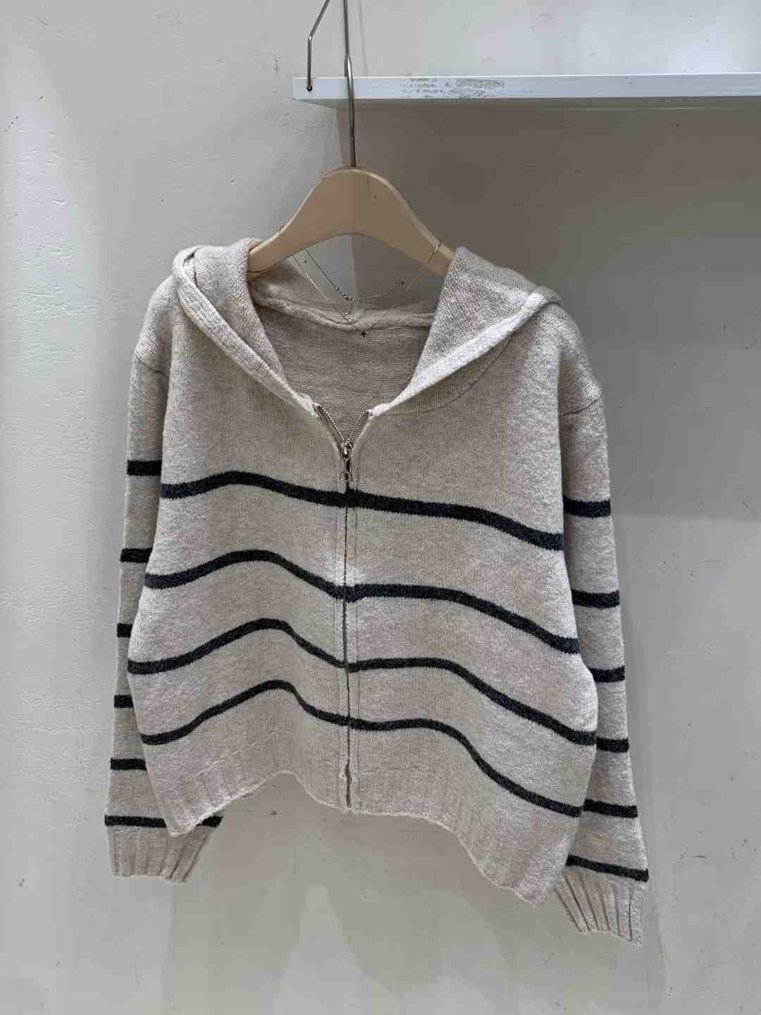 FRIDA韓國直郵㊣女裝新品時尚25秋冬熱賣休閑針織衫連帽拉鏈衫FRIDA針織衫