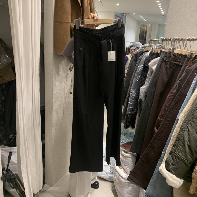 SSEMIENNE韓國直郵㊣女裝新款熱賣人氣職業推薦休閑褲含腰帶SSENIQUE休閑褲