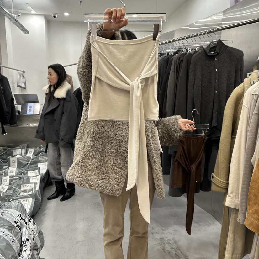 PAVEL韓國直郵㊣女士新品休閑推薦熱賣人氣吊帶背心安哥拉羊毛PAVEL吊帶/背心