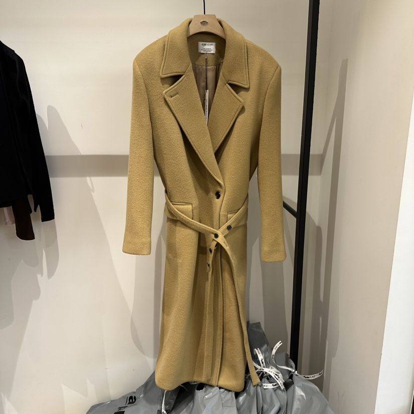 aube nunt東大門㊣實拍女裝新品推薦25秋冬中長款大衣含腰帶aube nunt中長款大衣