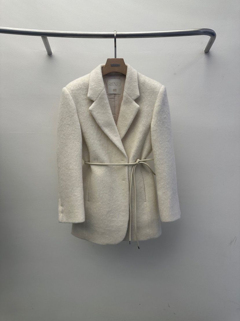 WIDA-P韓國直郵㊣女裝新款人氣25秋冬推薦熱賣夾克含腰帶羊駝WIDA/RENEJ夾克