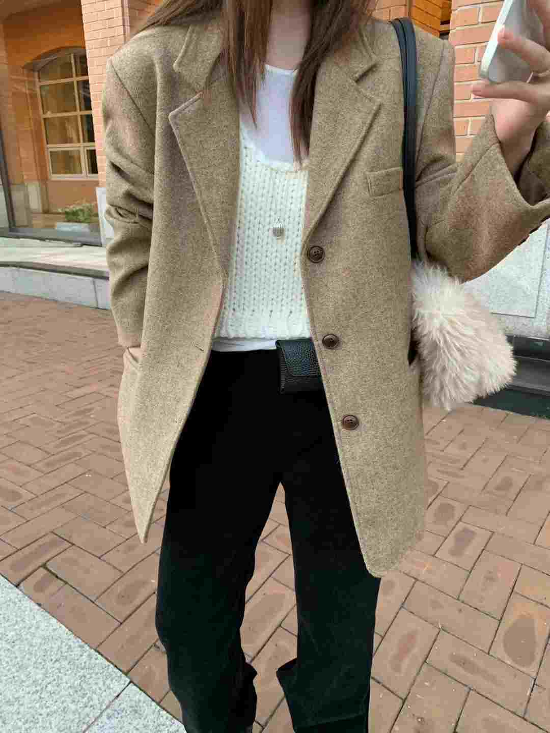 MELLOUNGE-멜라운지-T韓國代購㊣女士新款熱賣中長款大衣MELLOUNGE-T中長款大衣