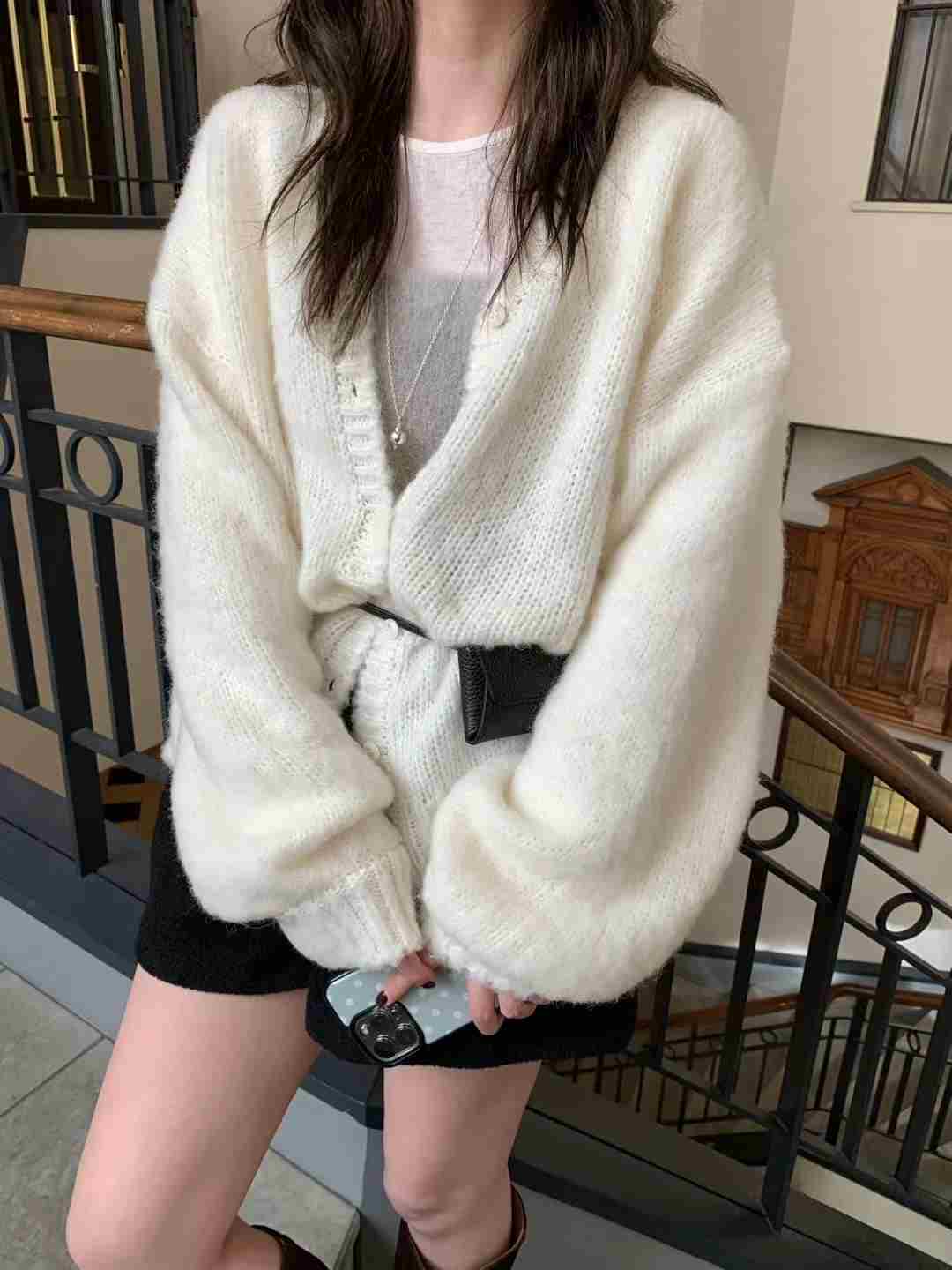 MELLOUNGE-멜라운지-T東大門㊣實拍女裝新款25秋冬針織衫不含腰包MELLOUNGE-T針織衫