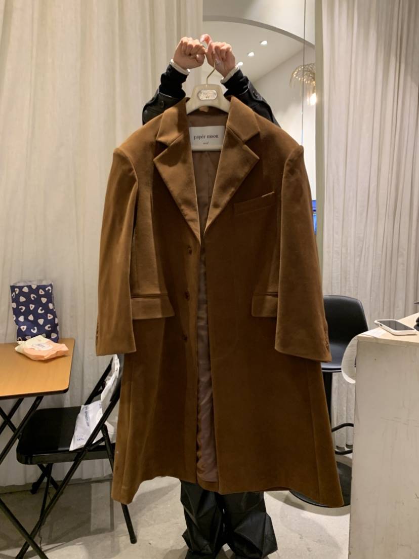 PAPERMOON東大門㊣代購女士新品時尚熱賣休閑人氣中長款大衣paper moon中長款大衣