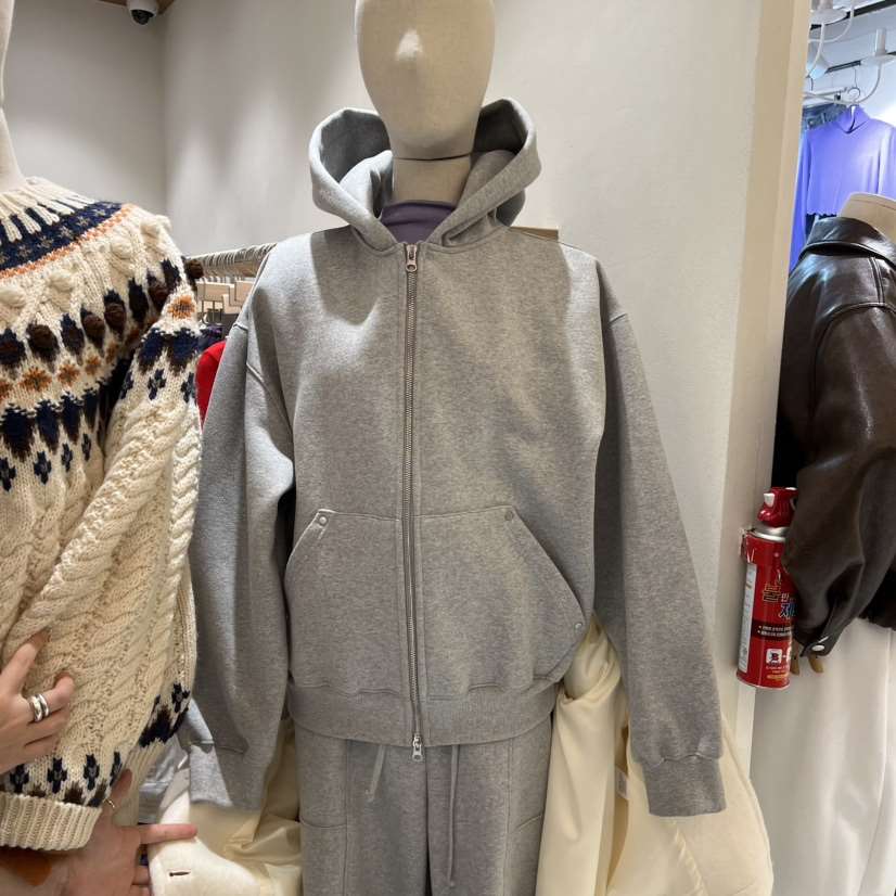 HOWFF韓國代購㊣女士新款熱賣25秋冬夾克連帽拉鏈衫加絨混紡HOWFF夾克