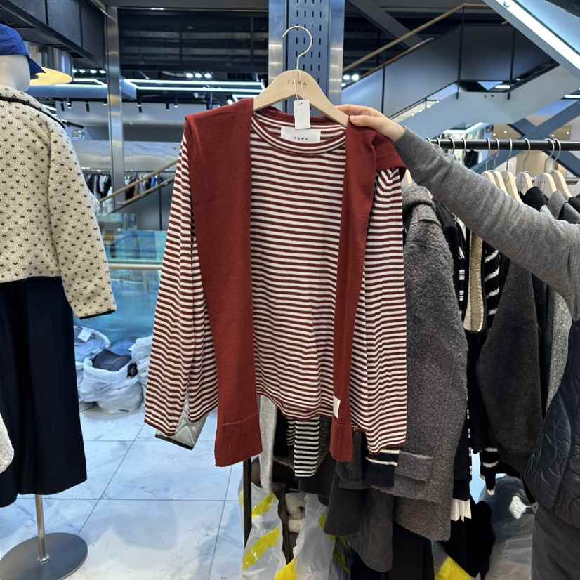 TARA韓國直郵㊣女裝新款熱賣人氣休閑時尚職業推薦長袖T恤披肩TARA長袖T恤