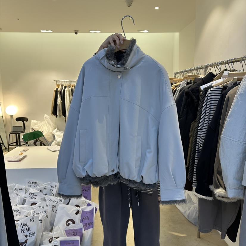 EYEFUL-Q東大門㊣實拍女裝新品人氣25秋冬時尚休閑夾克羊毛eyeful夾克