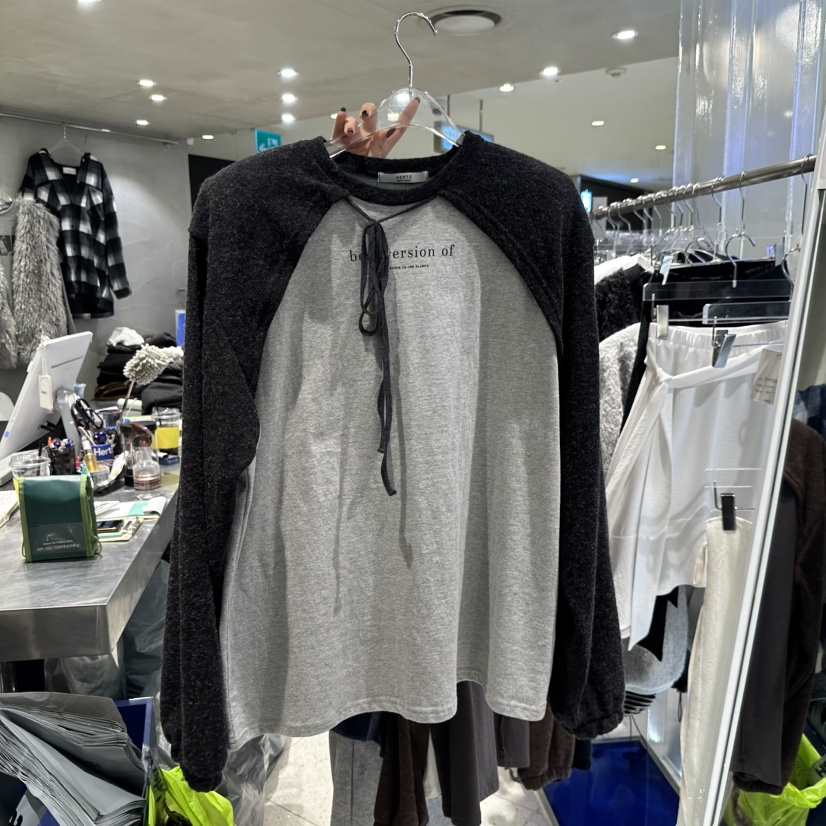 HERTZ-P韓國代購㊣女裝新品熱賣推薦休閑25秋冬長袖T恤假兩件HERTZ-P長袖T恤