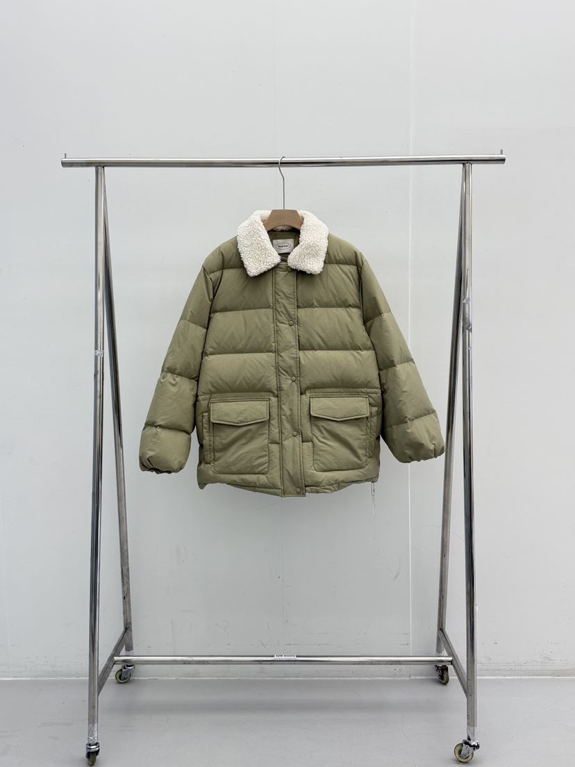 RIVER RAIN東大門㊣直郵女裝新款熱賣時尚25秋冬短款羽絨服羊毛RIVER RAIN短款羽絨服