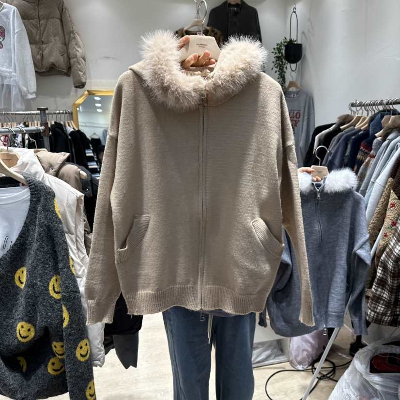 UNDERSTAR_VINTAGE韓國直郵㊣女士新款時尚休閑夾克連帽拉鏈衫UNDERSTAR_VINTAGE夾克