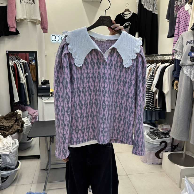 BORA BORA韓國直郵㊣女裝新品時尚休閑25秋冬人氣職業針織衫BORA BORA針織衫